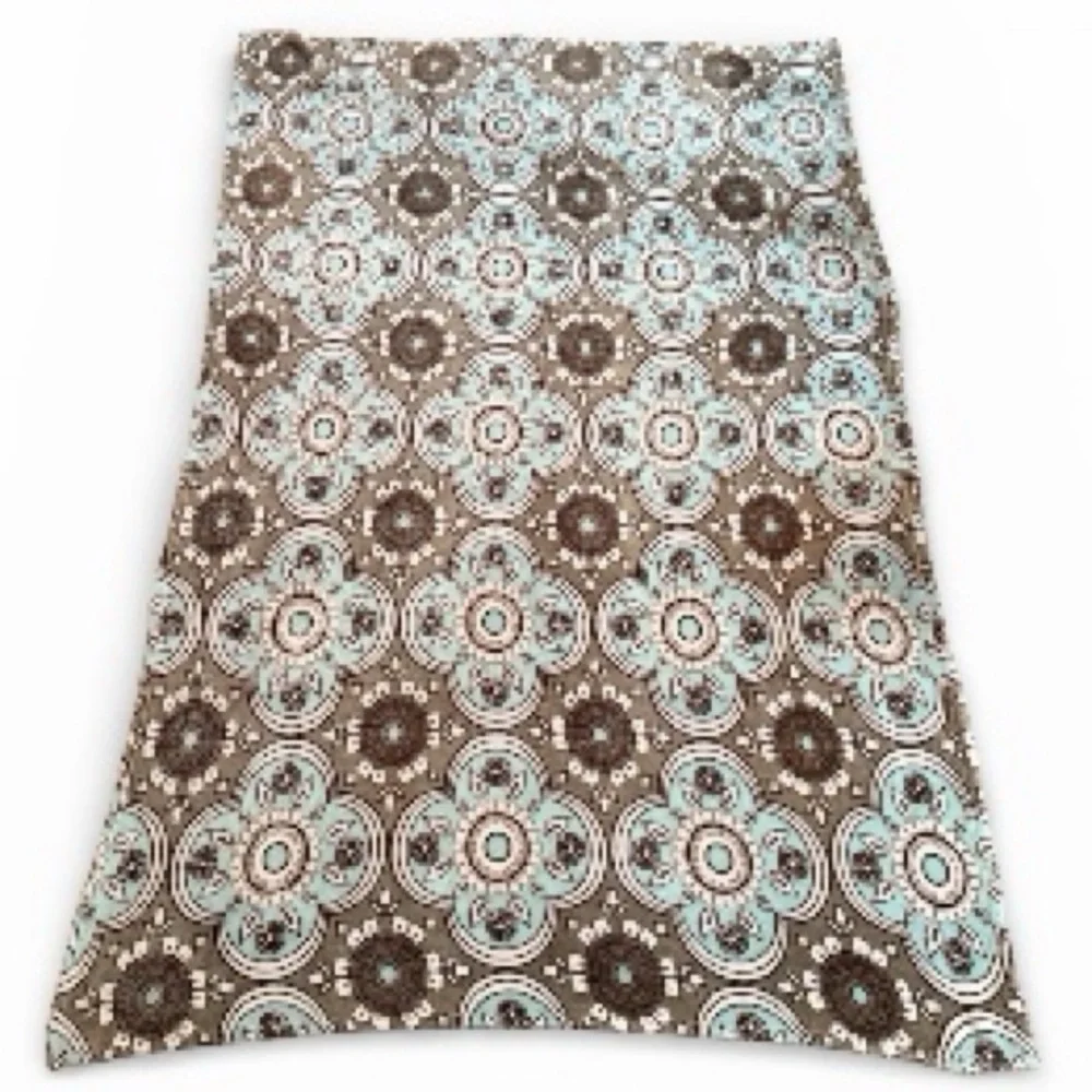 Northpoint Plush Fleece Throw Blanket Gray Aqua Medallion 72in